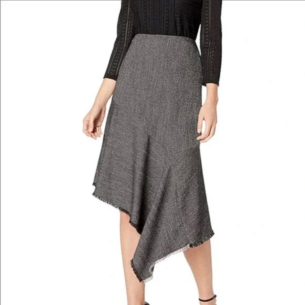 Anne Klein Asymmetrical fringe-hem skirt Sz 12